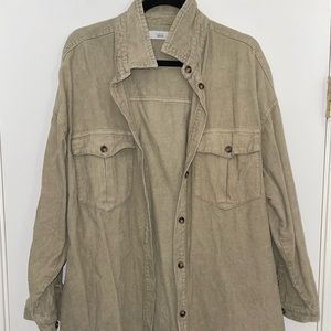 Shop Talulah - Albany Corduroy Shacket (Khaki - L)